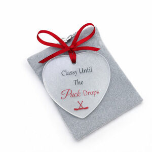 NEW Classy Until The Puck Drops Heart Ornament – Hockey Girl Player Coach Gift